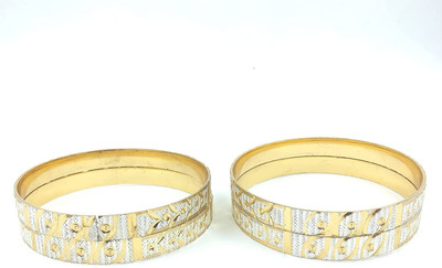 MAA MANSA DEVI Metal Tanzanite Gold-plated Bangle Set(Pack of 4)