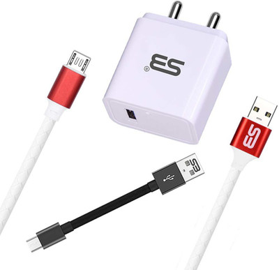 shopbucket 18 W 3.1 A Wall Charger for Mobile with Detachable Cable(White)