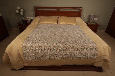 Amba International 100 TC Polyester Double Printed Flat Bedsheet(Pack of 1, Multicolor)