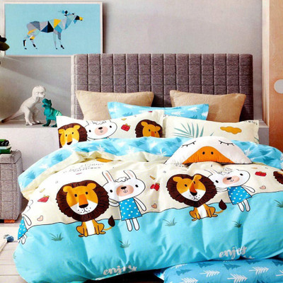 ANextstep 230 TC Polyester Double Abstract Flat Bedsheet(Pack of 1, Multicolor)