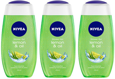 NIVEA Lemon & Oil Shower Gel - With Refreshing Scent, Ph Balanced | Moisturizer(3 x 250 ml)