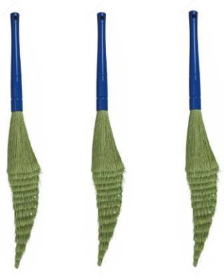 JRAJ International Fiber Wet and Dry Broom(Blue, 3 Units)