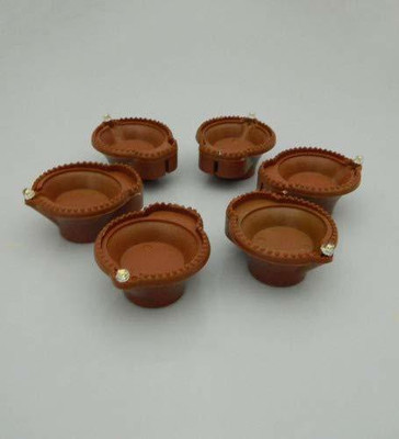 PS smart shopping Plastic (Pack of 6) Table Diya Set(Height: 2 inch)