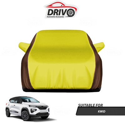 Drivo Car Cover For Renault Kwid (With Mirror Pockets)(Brown, Yellow)