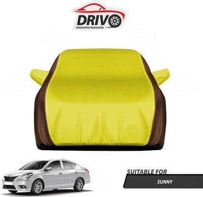 Drivo Car Cover For Nissan Sunny (With Mirror Pockets)(Brown, Yellow)
