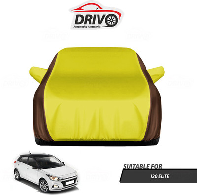 Drivo Car Cover For Hyundai Elite i20 (With Mirror Pockets)(Brown, Yellow)