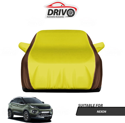 Drivo Car Cover For Tata Nexon (With Mirror Pockets)(Brown, Yellow)