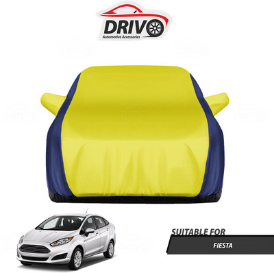 Drivo Car Cover For Ford Fiesta (With Mirror Pockets)(Blue, Yellow)
