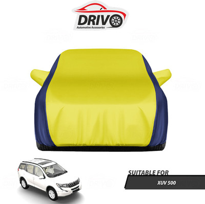 Drivo Car Cover For Mahindra XUV 500 (With Mirror Pockets)(Blue, Yellow)