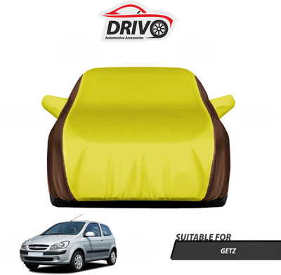 Drivo Car Cover For Hyundai Getz (With Mirror Pockets)(Brown, Yellow)