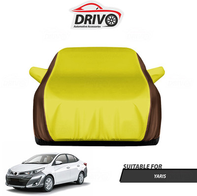 Drivo Car Cover For Toyota Yaris (With Mirror Pockets)(Brown, Yellow)