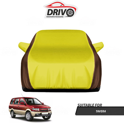Drivo Car Cover For Chevrolet Tavera (With Mirror Pockets)(Brown, Yellow)