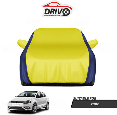 Drivo Car Cover For Volkswagen Vento (With Mirror Pockets)(Blue, Yellow)