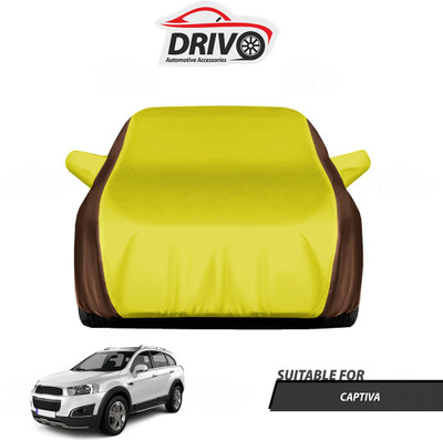 Drivo Car Cover For Chevrolet Captiva (With Mirror Pockets)(Brown, Yellow)