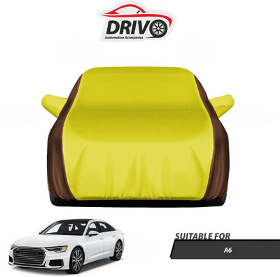 Drivo Car Cover For Audi A6 (With Mirror Pockets)(Brown, Yellow)
