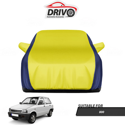 Drivo Car Cover For Maruti 800 (With Mirror Pockets)(Blue, Yellow)