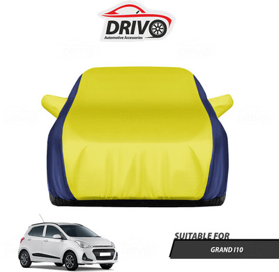 Drivo Car Cover For Hyundai Grand i10 (With Mirror Pockets)(Blue, Yellow)