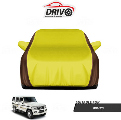 Drivo Car Cover For Mahindra Bolero (With Mirror Pockets)(Brown, Yellow)