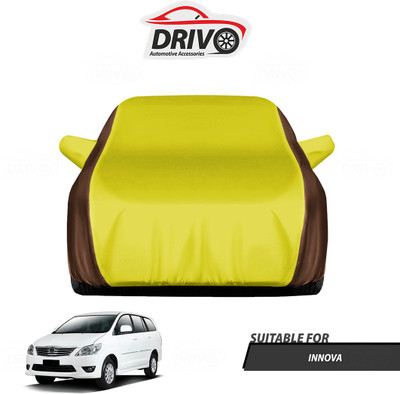 Drivo Car Cover For Toyota Innova (With Mirror Pockets)(Brown, Yellow)