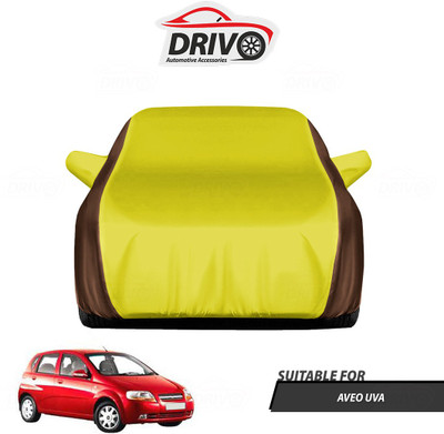 Drivo Car Cover For Chevrolet Aveo Uva (With Mirror Pockets)(Brown, Yellow)