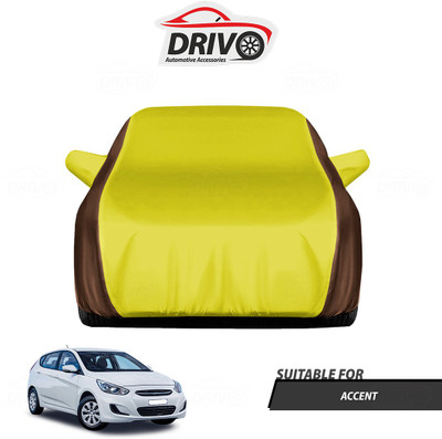 Drivo Car Cover For Hyundai Accent (With Mirror Pockets)(Brown, Yellow)