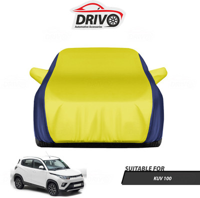 Drivo Car Cover For Mahindra KUV100 (With Mirror Pockets)(Blue, Yellow)