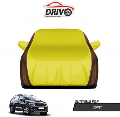 Drivo Car Cover For Kia Sonet (With Mirror Pockets)(Brown, Yellow)