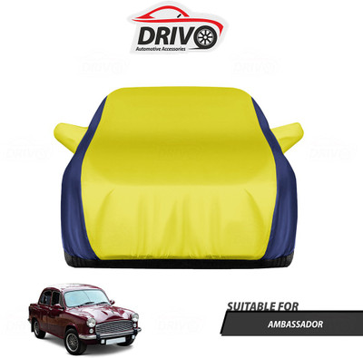 Drivo Car Cover For HM Ambassador (With Mirror Pockets)(Blue, Yellow)