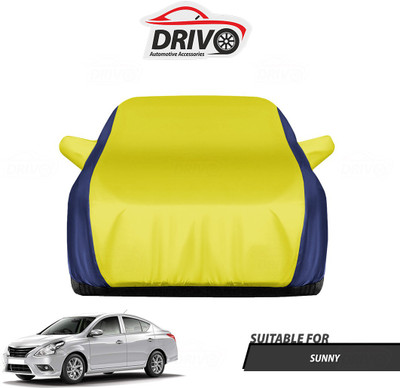 Drivo Car Cover For Nissan Sunny (With Mirror Pockets)(Blue, Yellow)
