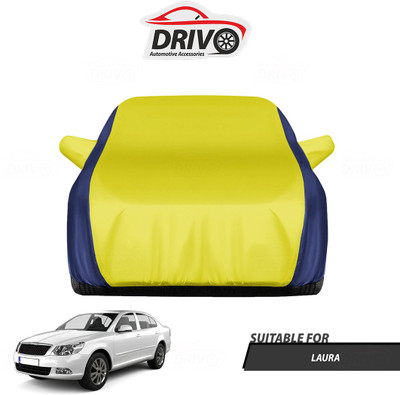 Drivo Car Cover For Skoda Laura (With Mirror Pockets)(Blue, Yellow)