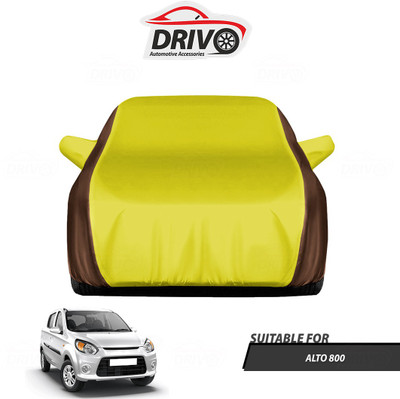 Drivo Car Cover For Maruti Alto 800 (With Mirror Pockets)(Brown, Yellow)