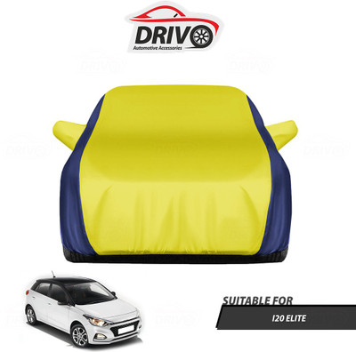 Drivo Car Cover For Hyundai Elite i20 (With Mirror Pockets)(Blue, Yellow)
