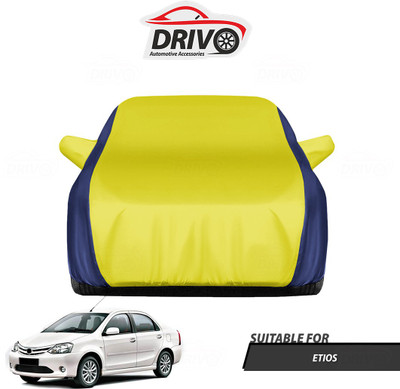 Drivo Car Cover For Toyota Etios (With Mirror Pockets)(Blue, Yellow)