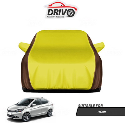 Drivo Car Cover For Tata Tigor (With Mirror Pockets)(Brown, Yellow)