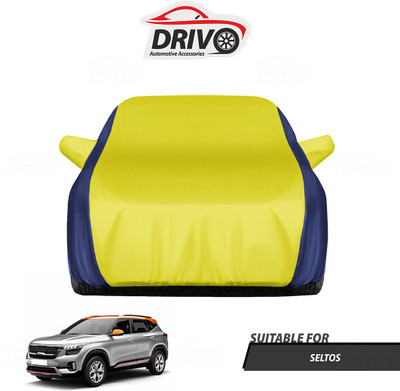 Drivo Car Cover For Kia SELTOS (With Mirror Pockets)(Blue, Yellow)