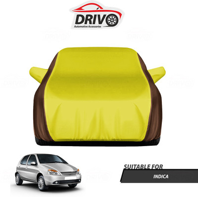 Drivo Car Cover For Tata Indica (With Mirror Pockets)(Brown, Yellow)