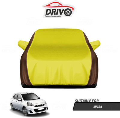Drivo Car Cover For Nissan Micra (With Mirror Pockets)(Brown, Yellow)