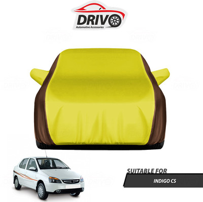 Drivo Car Cover For Tata Indigo CS (With Mirror Pockets)(Brown, Yellow)