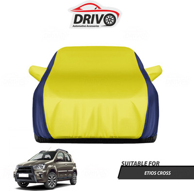 Drivo Car Cover For Toyota Etios Cross (With Mirror Pockets)(Blue, Yellow)