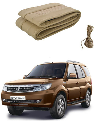 Auto Smart Look Hand Stiched Steering Cover For Tata Safari Storme(Beige, Leatherite)