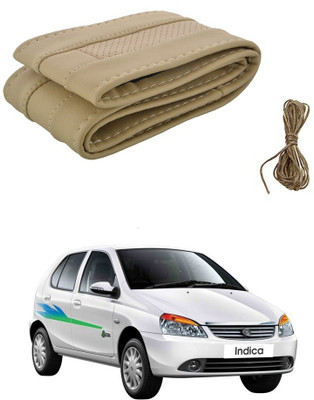 Auto Smart Look Hand Stiched Steering Cover For Tata Indica(Beige, Leatherite)