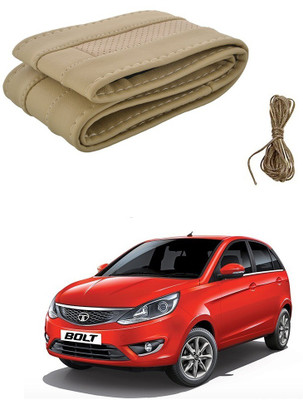 Auto Smart Look Hand Stiched Steering Cover For Tata Bolt(Beige, Leatherite)