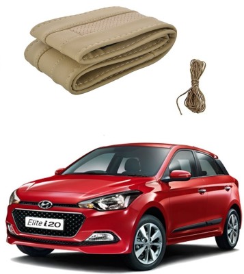 Auto Smart Look Hand Stiched Steering Cover For Hyundai Elite i20(Beige, Leatherite)