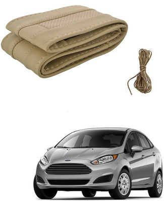 Auto Smart Look Hand Stiched Steering Cover For Ford Fiesta(Beige, Leatherite)