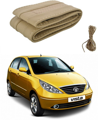 Auto Smart Look Hand Stiched Steering Cover For Tata Indica Vista(Beige, Leatherite)