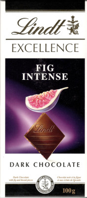 LINDT EXCELLENCE FIG INTENSE DARK CHOCOLATE BAR IMPORTED MADE IN SWITZERLAND 100G Bars(100 g)