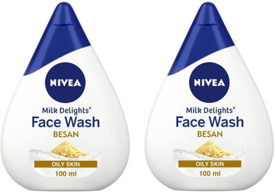 NIVEA Milk Delights Fine Gramflour For Oily Skin 100ml Face Wash  (200 Ml) For Rs. 185 @ 50 %