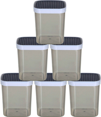 KUBER INDUSTRIES Plastic Grocery Container  - 1500 ml(Pack of 6, Grey)