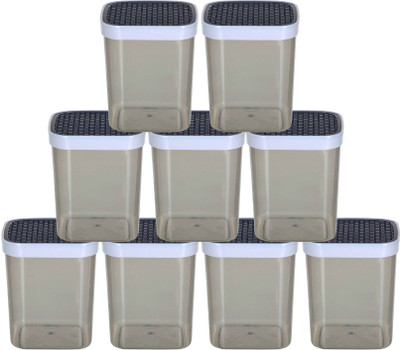 KUBER INDUSTRIES Plastic Grocery Container  - 1500 ml(Pack of 9, Grey)