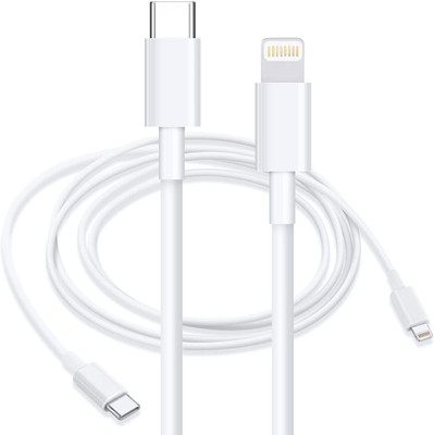 WRADER Lightning Cable 1 m Original 18W Support PD Charging Support USB C to Lightning Cable for iOS Phones(Compatible with I-phone, Ipad, Ipod, iOS, White, One Cable)